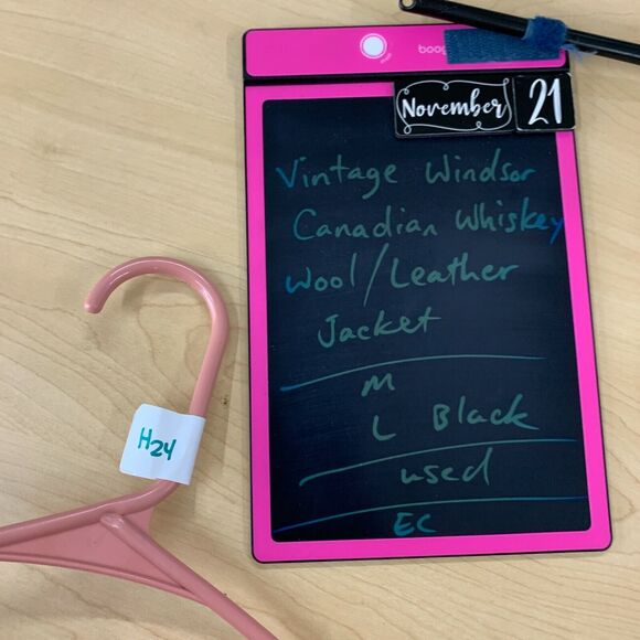 Vintage Windsor Canadian Whiskey Wool / Leather Jacket Men's Size L Made USA 90s - Picture 10 of 11